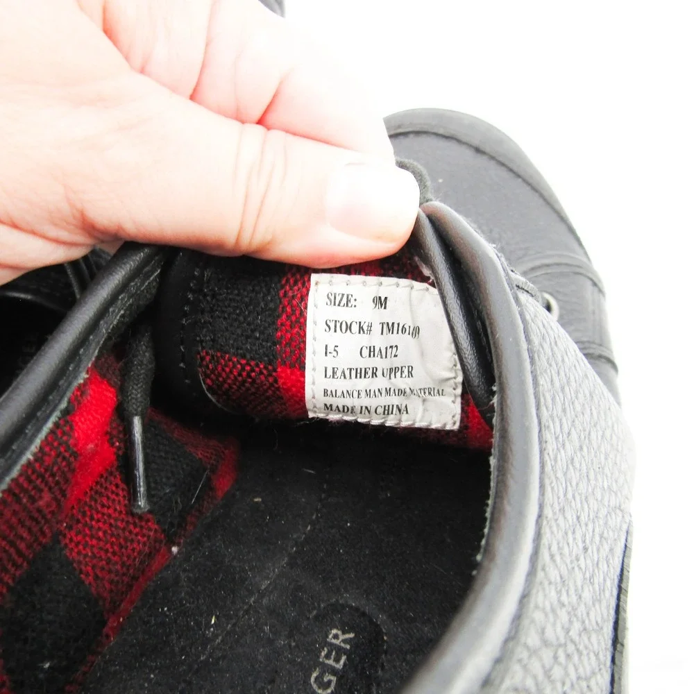 Tommy Hilfiger Leather Oxford Shoes Mens 9M Black Lace Up Casual - Picture 9 of 10